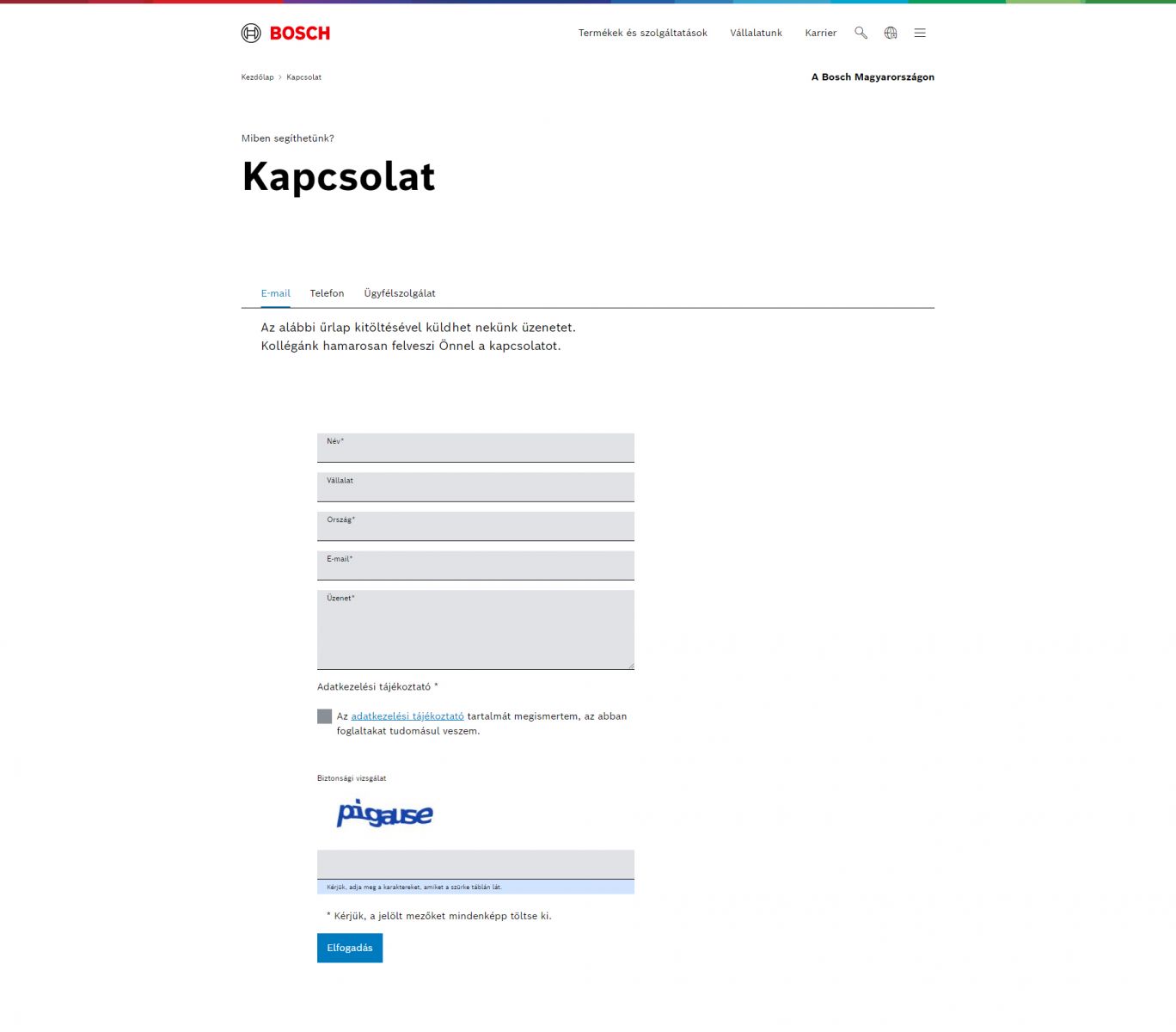 Bosch ügyfélszolgálat