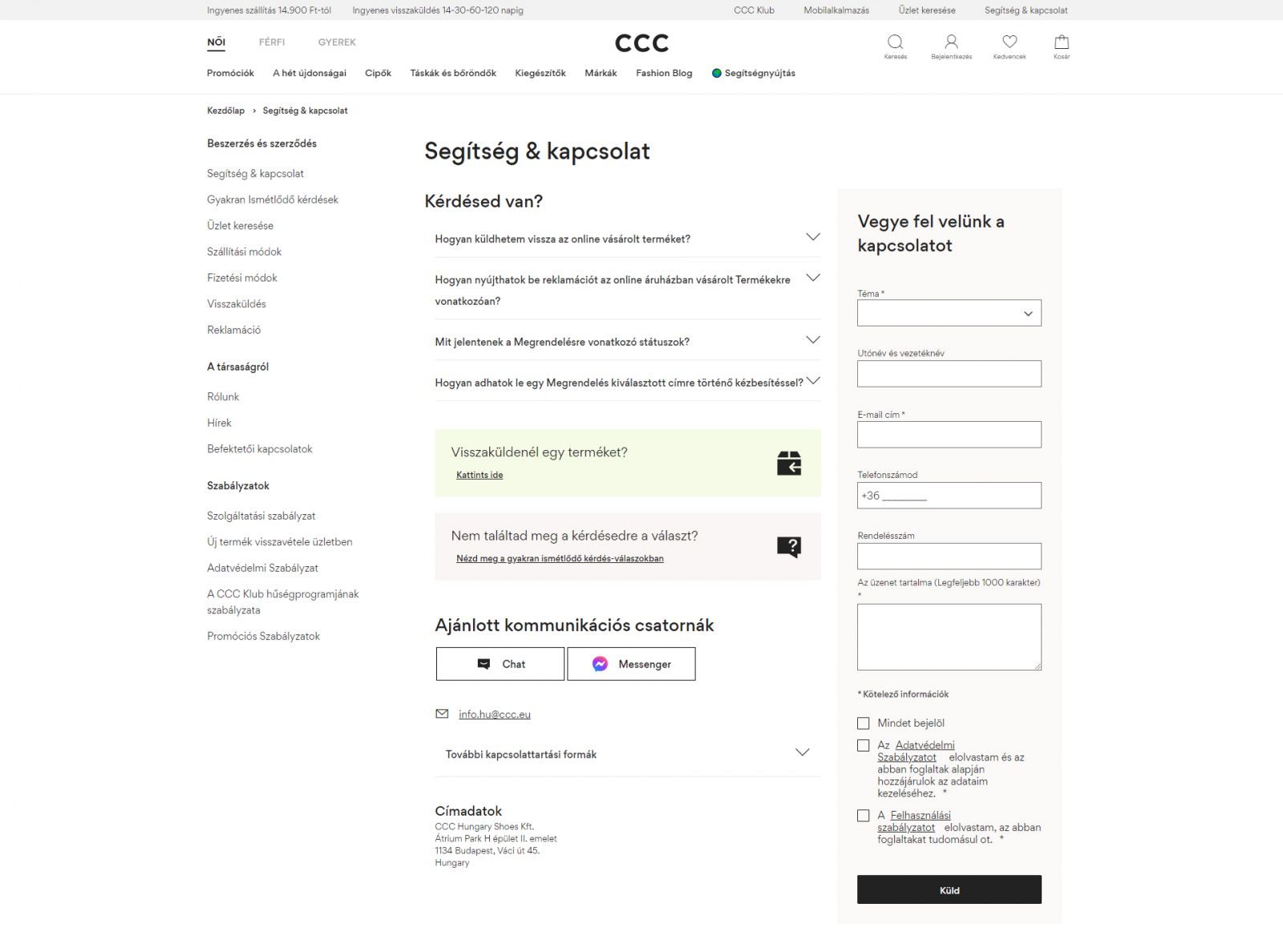 CCC ügyfélszolgálat