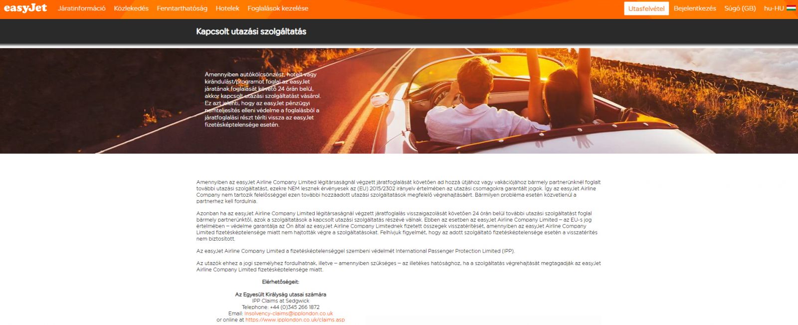 Easyjet ügyfélszolgálat