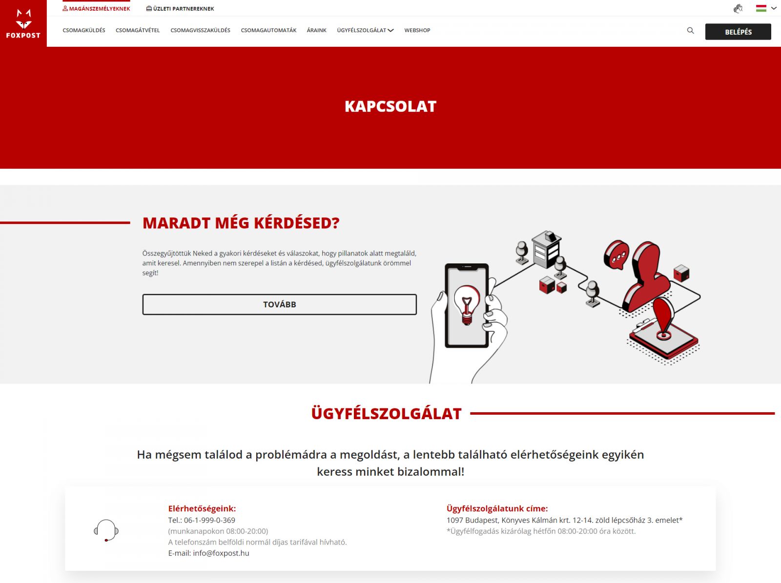 Foxpost ügyfélszolgálat telefonszám
