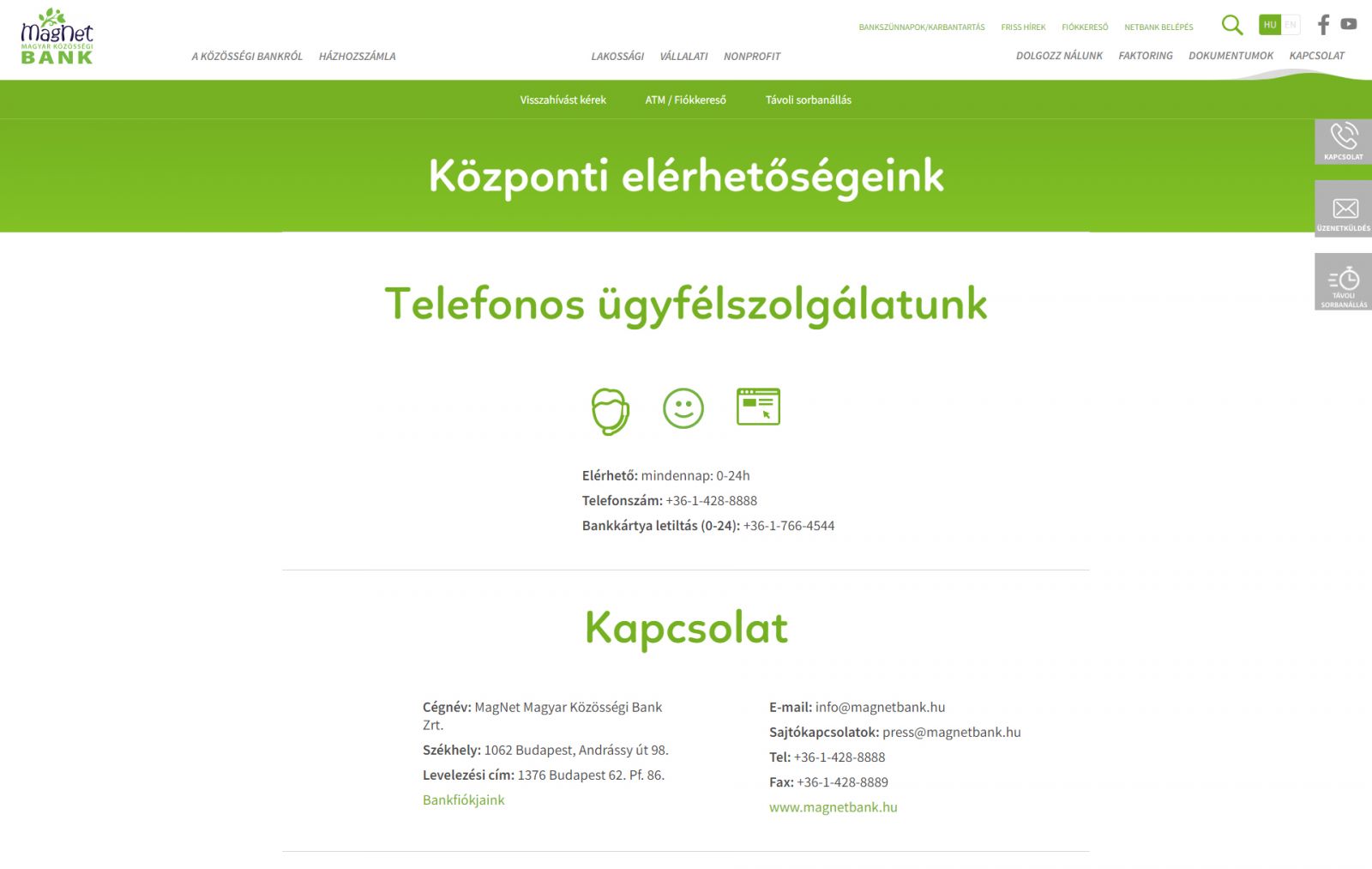 Magnet bank ügyfélszolgálat