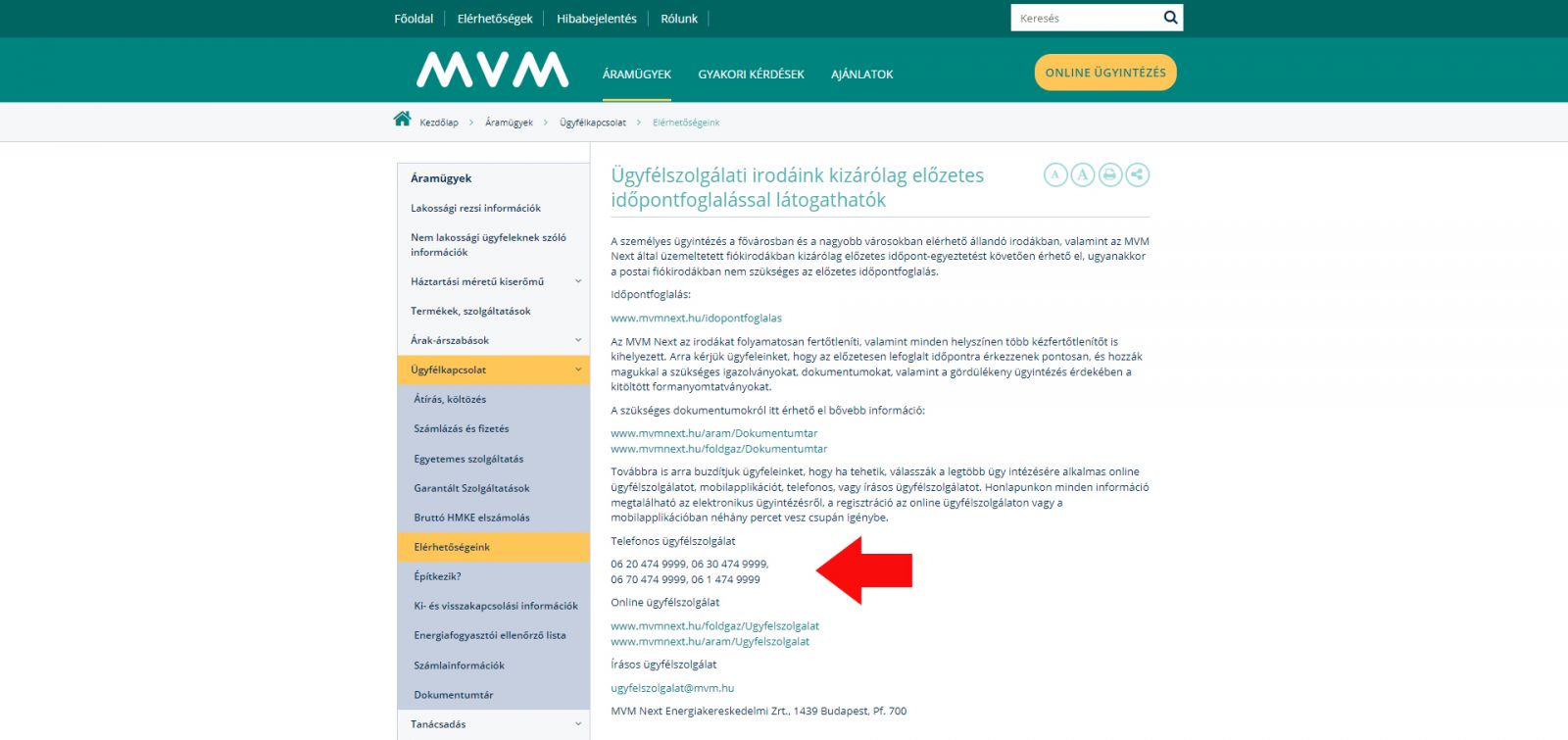 MVM ügyfélszolgálat email